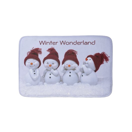 Ein Quartett der Schneemänner Badematte (Vorderseite)