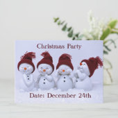 Ein Quartett der Schneemänner Einladung (Stehend Vorderseite)