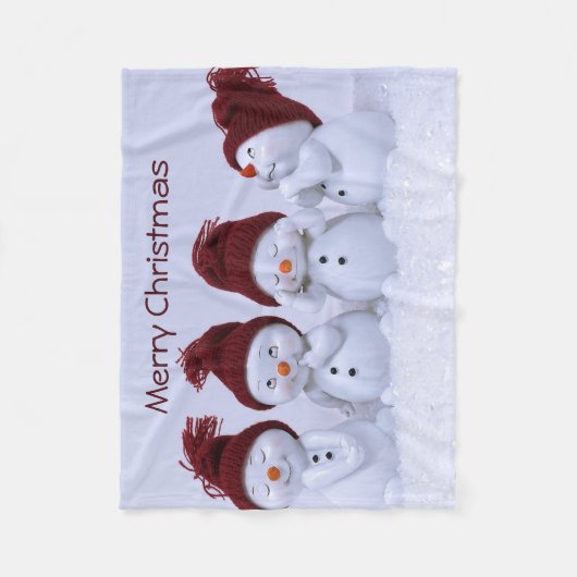 Ein Quartett der Schneemänner Fleecedecke (Vorderseite)