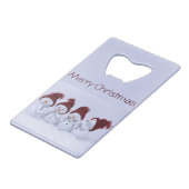 Ein Quartett der Schneemänner Geldbeutel Flaschenöffner (Vorderseite Schrägansicht)