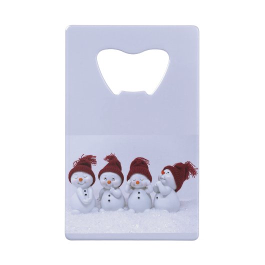 Ein Quartett der Schneemänner Geldbeutel Flaschenöffner (Rückseite)