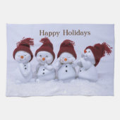 Ein Quartett der Schneemänner Geschirrtuch (Horizontal)
