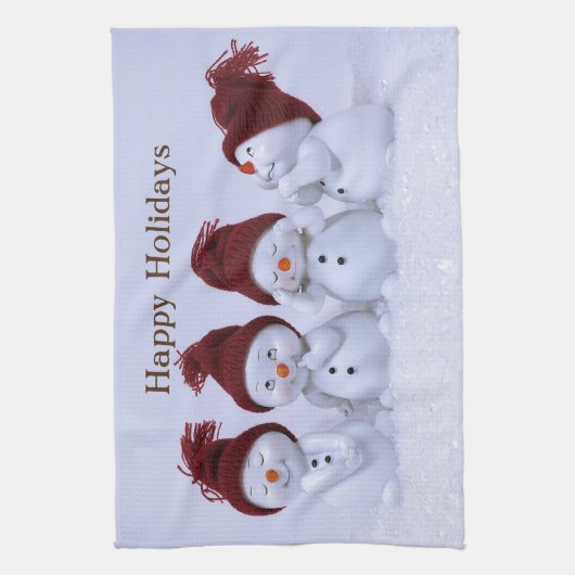 Ein Quartett der Schneemänner Geschirrtuch (Vertikal)