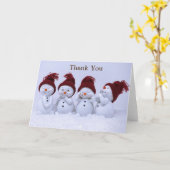 Ein Quartett der Schneemänner Karte (Gelbe Blume)