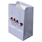 Ein Quartett der Schneemänner Mittlere Geschenktüte (Rückseite Schrägansicht)
