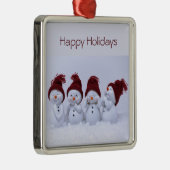Ein Quartett der Schneemänner Ornament Aus Metall (Rechts)
