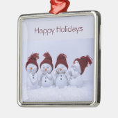 Ein Quartett der Schneemänner Ornament Aus Metall (Links)