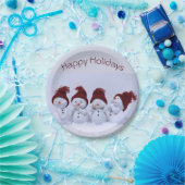 Ein Quartett der Schneemänner Pappteller (Party)