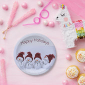 Ein Quartett der Schneemänner Pappteller (Party)