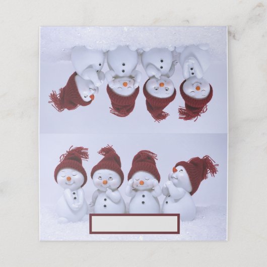 Ein Quartett der Schneemänner Platzkarte (Außenseite Aufgefaltet)
