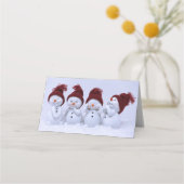 Ein Quartett der Schneemänner Platzkarte (Rückseite)