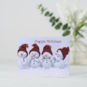 Ein Quartett der Schneemänner Postkarte (Stehend Vorderseite)