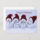 Ein Quartett der Schneemänner Postkarte (Vorne/Hinten)