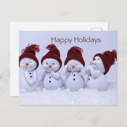 Ein Quartett der Schneemänner Postkarte (Vorne/Hinten)