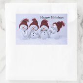 Ein Quartett der Schneemänner Rechteckiger Aufkleber (Tasche)