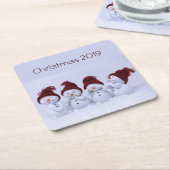 Ein Quartett der Schneemänner Rechteckiger Pappuntersetzer (angewinkelt)