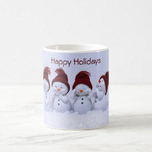 Ein Quartett von Schneemännern Kaffeetasse