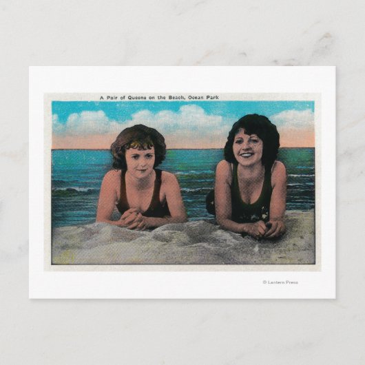 Ein Queens-Paar am Strand, Ocean Park Postkarte (Vorderseite)