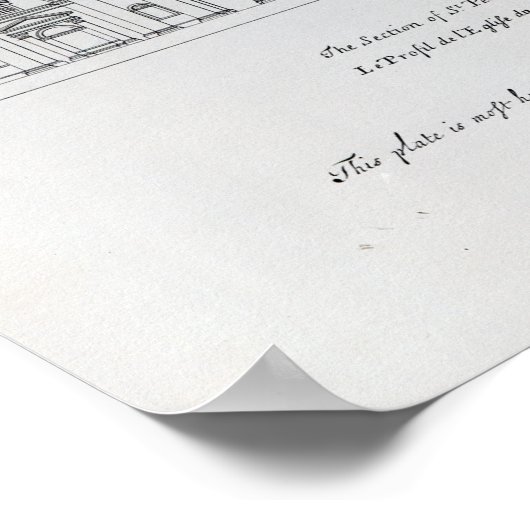 Ein Querschnitt durch den Petersdom, Rom Poster (Ecke)