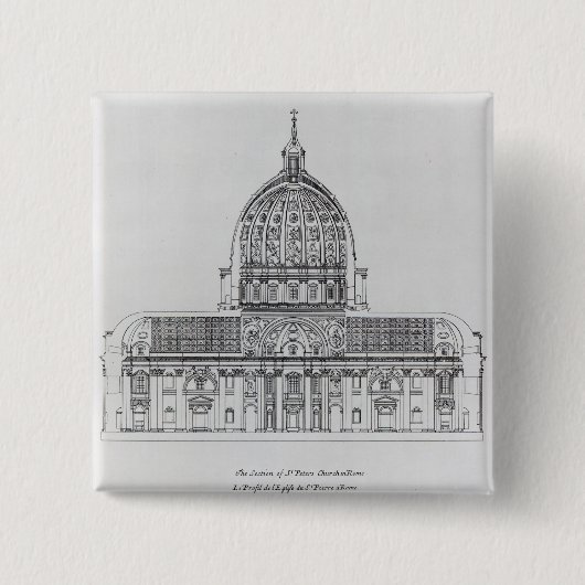 Ein Querschnitt von St Peter, Rom Button (Vorderseite)