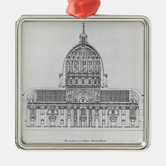Ein Querschnitt von St Peter, Rom Ornament Aus Metall (Vorne)