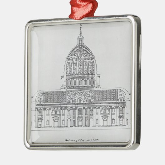 Ein Querschnitt von St Peter, Rom Ornament Aus Metall (Links)