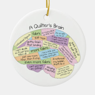 Ein Quilter's Brain Ornament - Funny Quilting Gift