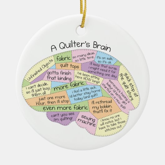 Ein Quilter's Brain Ornament - Funny Quilting Gift (Vorne)