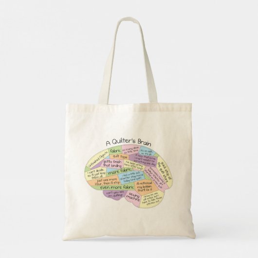 Ein Quilter's Brain Tote Bag - Funny Quilting Gift Tragetasche (Rückseite)
