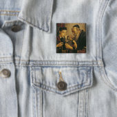 Ein Rabbiner, der die Gebetsriemen am Arm eines Button (Beispiel)