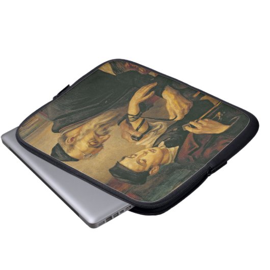 Ein Rabbiner, der die Gebetsriemen am Arm eines Laptopschutzhülle (Vorne Knopf)