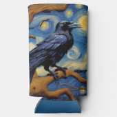 Ein Rabe in einer alten Eichenbaumnacht Selters Dosenkühler (Rückseite)