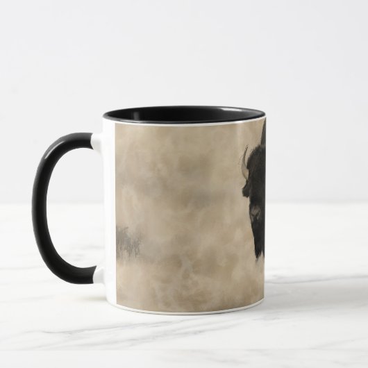 "Ein Rad anhalten" - Bison-lovers Design Tasse (Links)