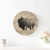 Ein Rad anhalten - Design des Bison-Liebhabers Große Wanduhr (Zuhause)