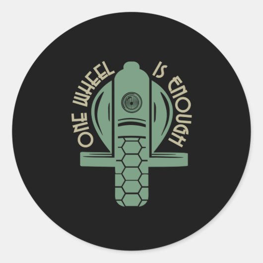 Ein Rad ist genug Monorad EUC Runder Aufkleber (Vorderseite)