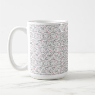 Ein raffiniertes Blumenmotiv in Weiß und Grau, prä Kaffeetasse