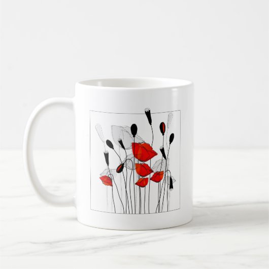 Ein Rahmen aus roten Pflücken Kaffeetasse (Links)