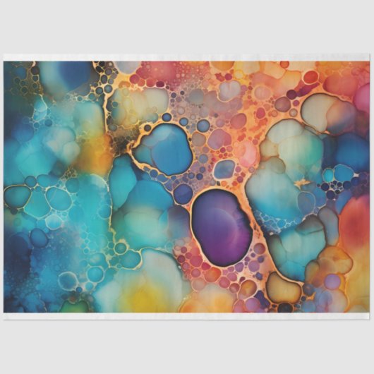 Ein Rainbow Alcohol Ink Series Design 10 Seidenpapier (Vorderseite)
