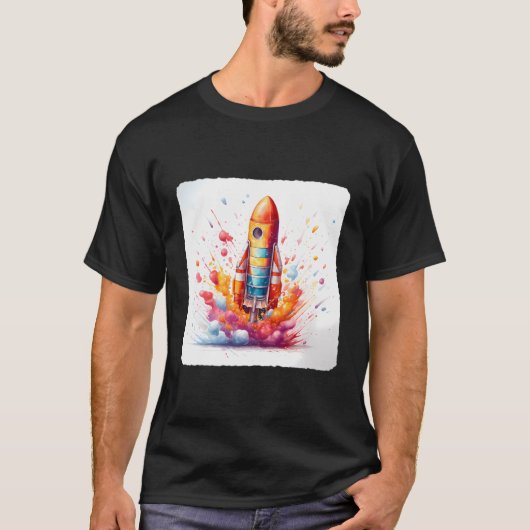 Ein Raketenschiff, das von Süßigkeiten aus Süßigke T-Shirt (Vorderseite)