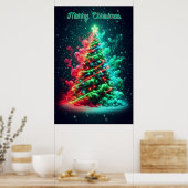 Ein rauchiger roter und grüner Weihnachtsbaum 24x3 Poster (Küche)