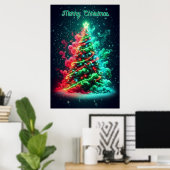 Ein rauchiger roter und grüner Weihnachtsbaum 24x3 Poster (Heimbüro)