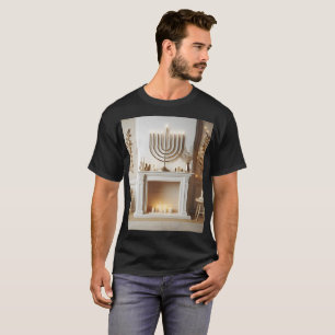 ein Raum mit einer Menora und Kerzen an der Wand T-Shirt