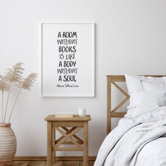 Ein Raum ohne Bücher, Marcus Tullius Cicero Zitat Poster