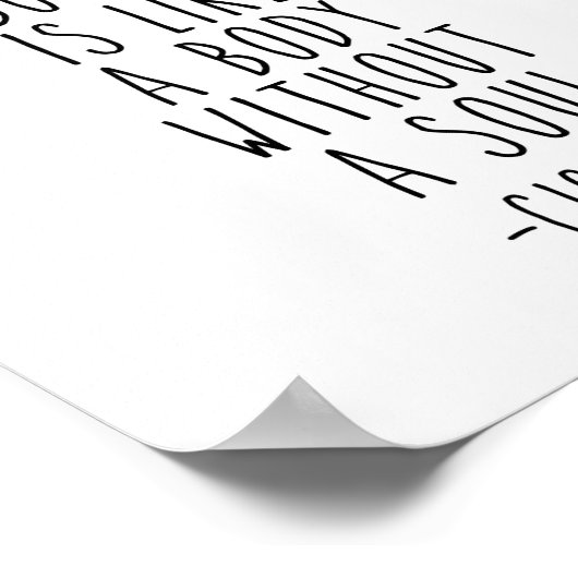 Ein Raum ohne Bücher, Marcus Tullius Cicero Zitat Poster (Ecke)