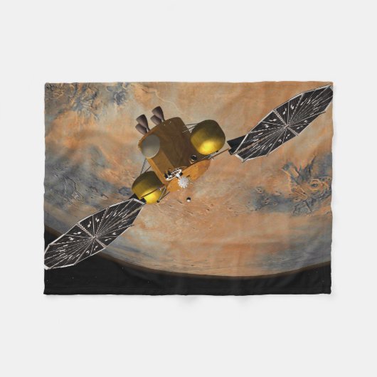 Ein Raumfahrzeug, das Mars umkreist. Fleecedecke (Vorderseite (Horizontal))