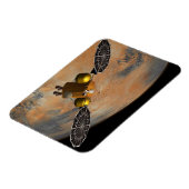 Ein Raumfahrzeug, das Mars umkreist. Magnet (Linke Seite)