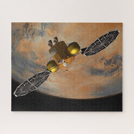 Ein Raumfahrzeug, das Mars umkreist. Puzzle (Horizontal)