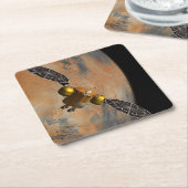 Ein Raumfahrzeug, das Mars umkreist. Rechteckiger Pappuntersetzer (angewinkelt)