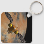 Ein Raumfahrzeug, das Mars umkreist. Schlüsselanhänger (Rückseite)