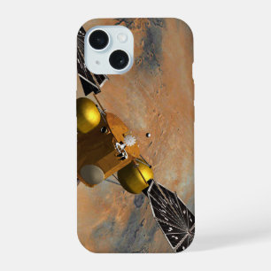 Ein Raumschiff, das den Mars umkreist. iPhone 15 Hülle